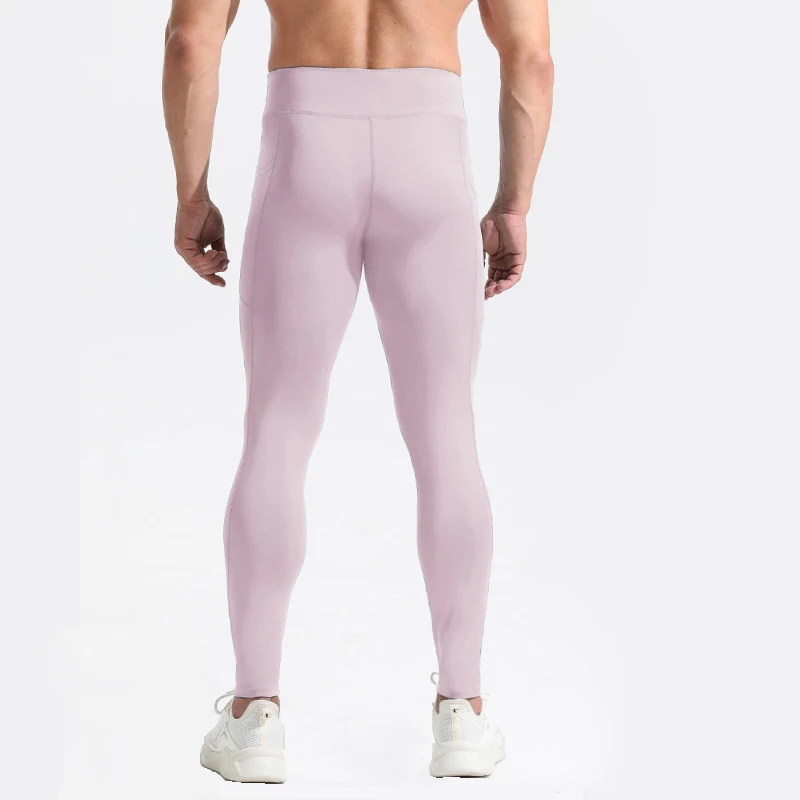 Sport Leggings Men's High Waist Sweatpants Fitness Trousers with Pocket Compression Clothing Running Tights Male Seamless Pants sports leggings men sports pants