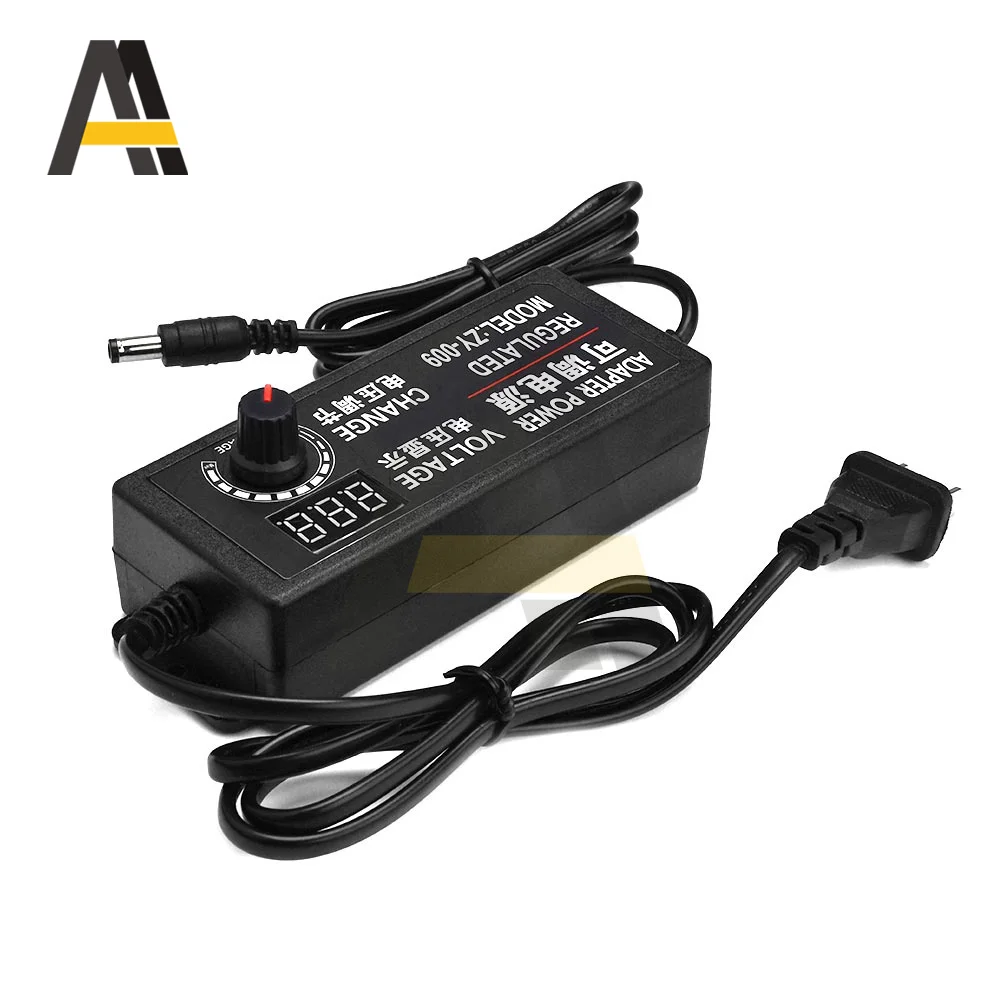 AC100-220V-DC3-24V, DC3-12V, DC9-24V 조절 가능 전압 전원 어댑터, 디지털 디스플레이, 2A, 3A, 5A, AC-DC 전압 어댑터