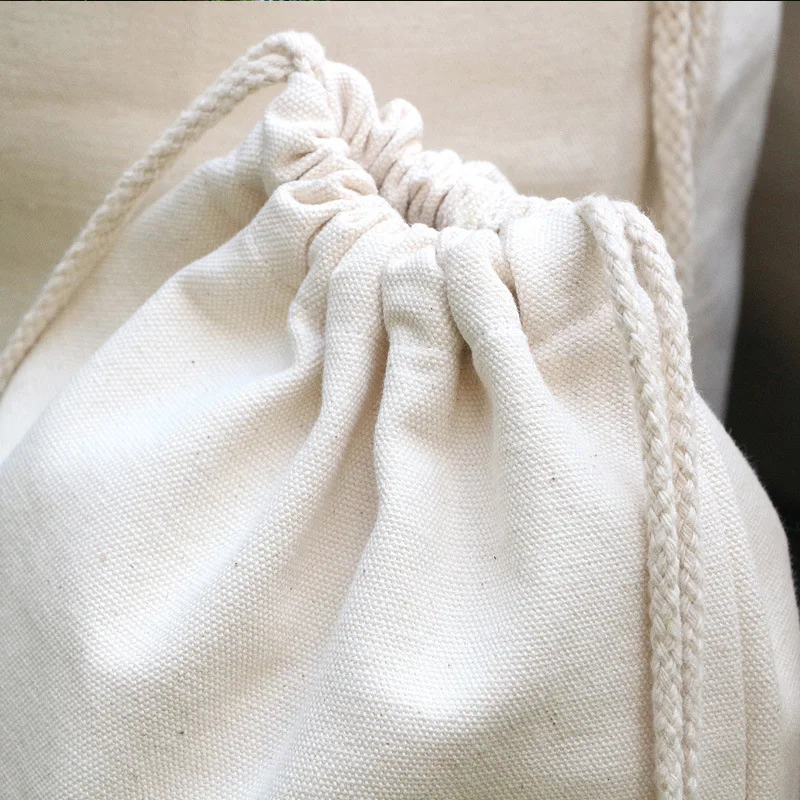 48x60cm 65x75cm 75x120cm Cotton Canvas Drawstring Storage Bag Home Large Size Clothes Quilt Toy Organizer Sundries Storage Sacks 5