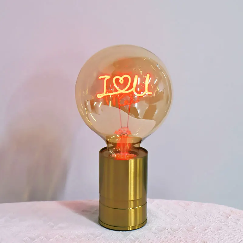 LED 필라멘트 편지 전구 G125 사랑 홈 고전압 220V 주변 따뜻한 빛 E27 에디슨 전구 테이블 램프 장식 침실 조명