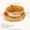 La. Muses 3-layer 4-layer Mixed Color Inlaid Zircon Stainless steel Women's Ring Shiny High-quality Waterproof Jewelry Gift 4