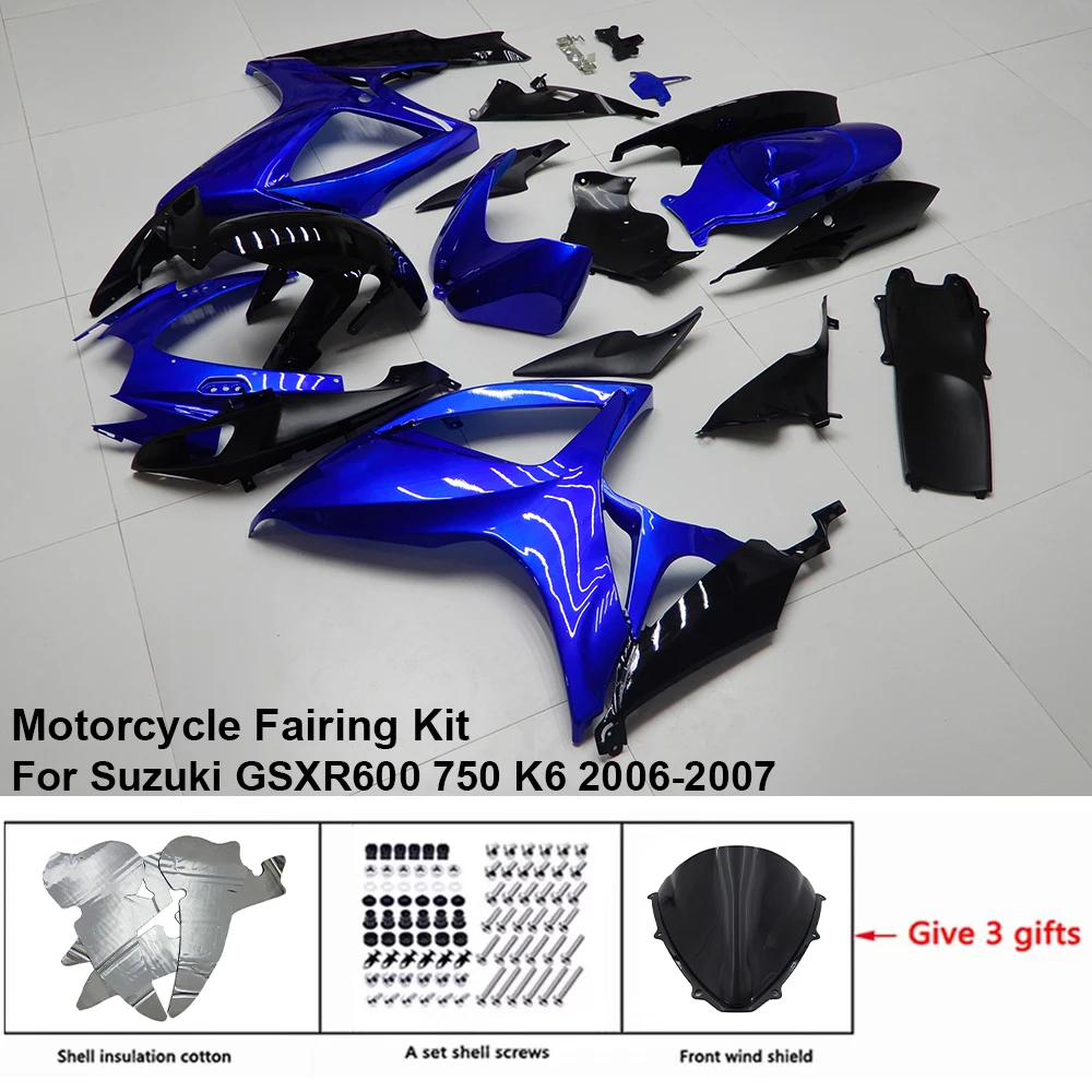 

Motorcycle Fairing Set Body Kit Plastic For Suzuki GSX-R600 R750 2006-2007 K6 Accessories Injection Bodywork S0606-131a