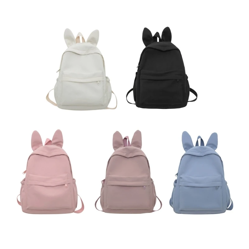 Practical and  Backpack with Rabbit Ears Travel College Book Bags School Bag college student ladies cute backpack women rabbit female harajuku school bags book kawaii backpack nylon girl trendy bag fashion