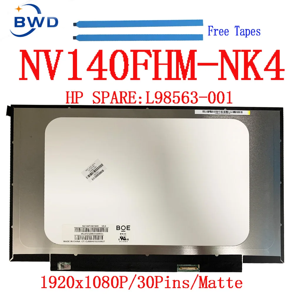 L98563-001 painel lcd do portátil NV140FHM-N4K 14.0
