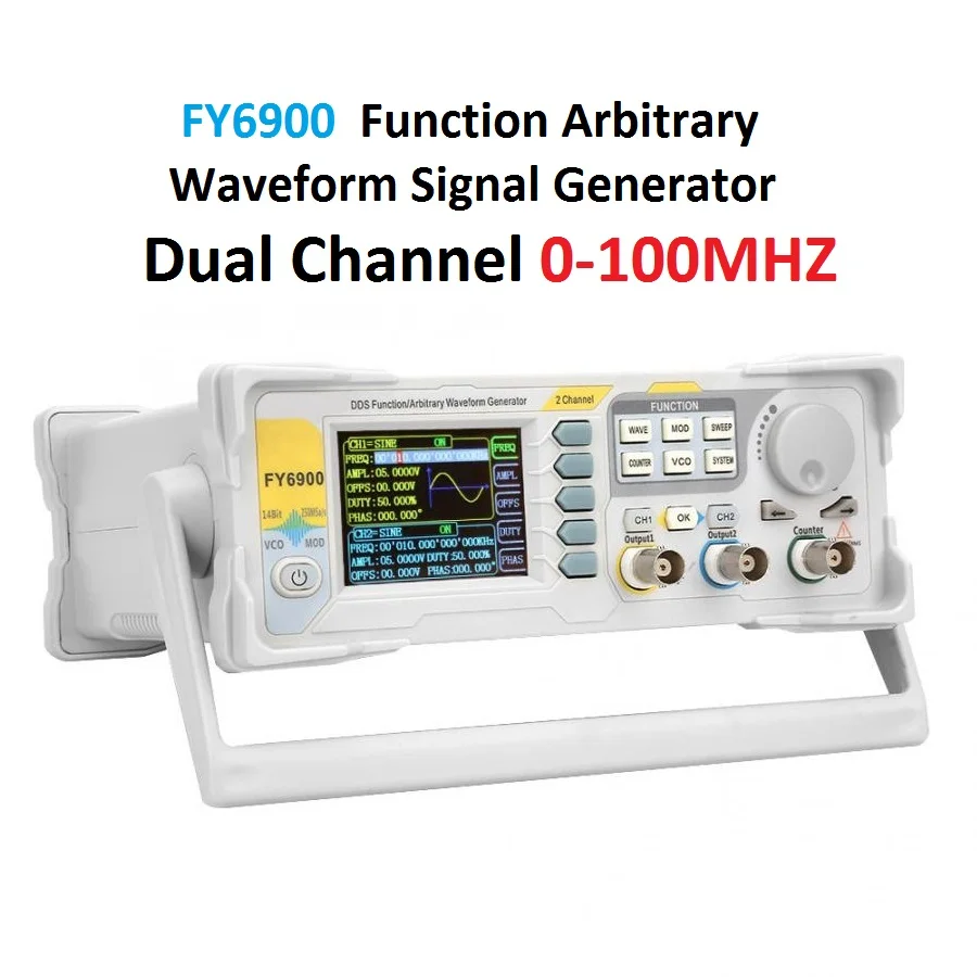 FY6900 100MHZ Digital Function Signal Generator Dual Channel Arbitrary Waveform Meter Inner Calibrate Work with FYV2000 FPA101A 2