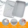 Self-Cleaning Litter Box Step–Removable Top, Waterproof & Non-Slip Kitty Litter Catcher Tray, Cat Litter Box Mat Easy to Clean 4