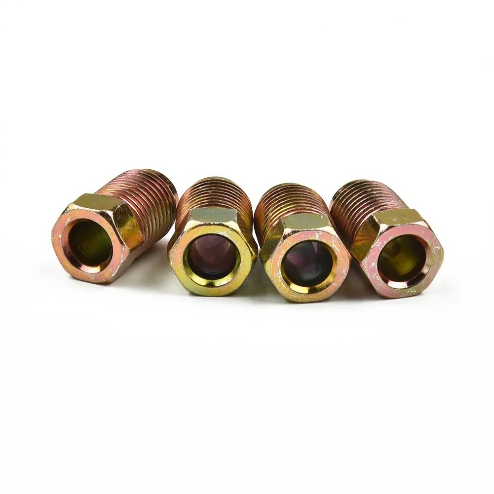 2PCS Brake Pipe 2 Qty 2 Way Female Connector With 4 M10 10mm Male Nut 3/16 " Union Brake Pipe Fittings Car Parts