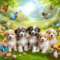 Enhanced Product Title:  
Creative DIY Painting by Numbers - Vibrant Dog Design for Home Decoration and Gift Giving (SZGD6 - 3856)