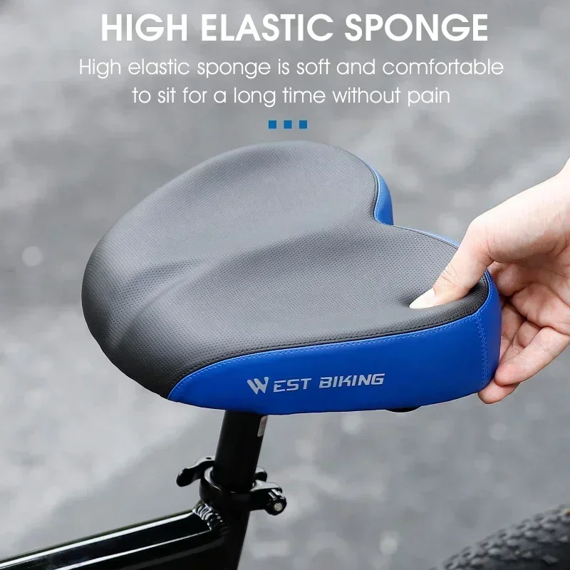 WEST BIKING Ergonomic Bicycle Saddle Soft Widen Thicken Cushion For Long Distance Riding MTB Road Bike