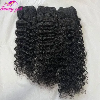 Fasci di capelli umani con onda d'acqua 12A ricci birmani capelli Remy non trattati al 100% fasci di 3/4 estensioni dei capelli ondulati naturali per le donne