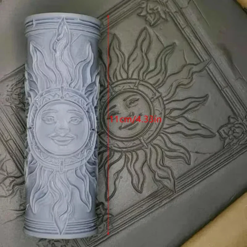 3D Printed Clay Texture Roller, Flower and Bird Pattern Pottery Roller Tool, Clay DIY Texture Roller Tool