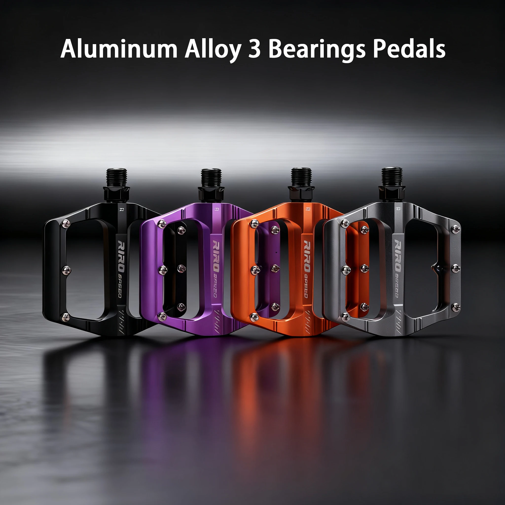 RIRO K30 Ultralight CNC Aluminum Bike Pedals 3-Bearing Non-Slip Reflective MTB BMX Road