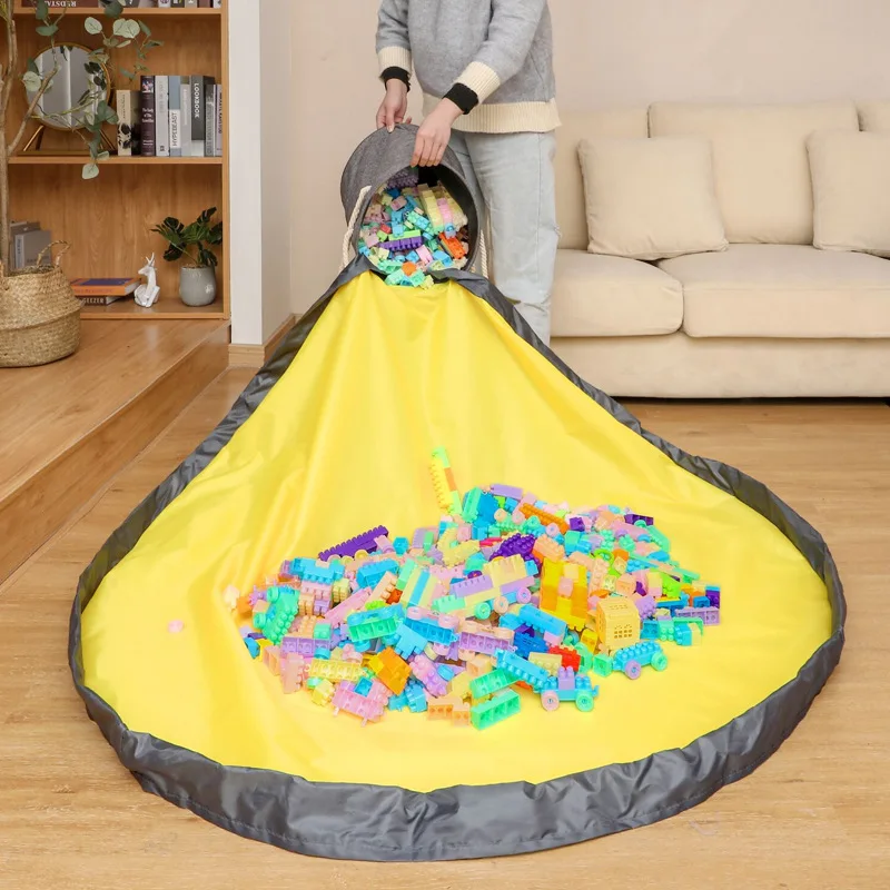 Zip Toy Storage Bag Kids Lego Blocks Zip Handheld Storage and Organizing Bag Large Capacity Children's Toys Storage Bucket Bag