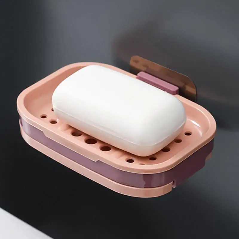 Self Adhesive Double Layer Soap Dish Holder