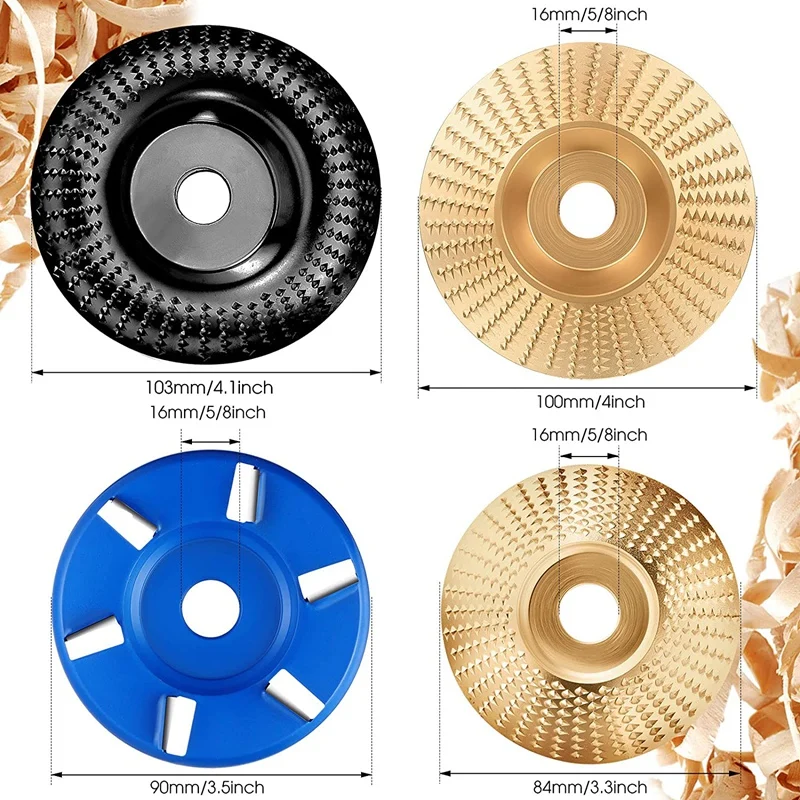 4 Pieces Of Wood Carving Discs,Grinding Wheel Shape Discs, Used For Wood Cutting, Shaping And Polishing wood locator