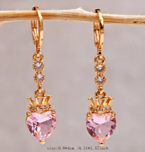  Trendy Dangle Drop Earrings Cubic Zirconia Copper Heart Earring For Women Fashion Jewelry Accessories Wedding Anniversary 