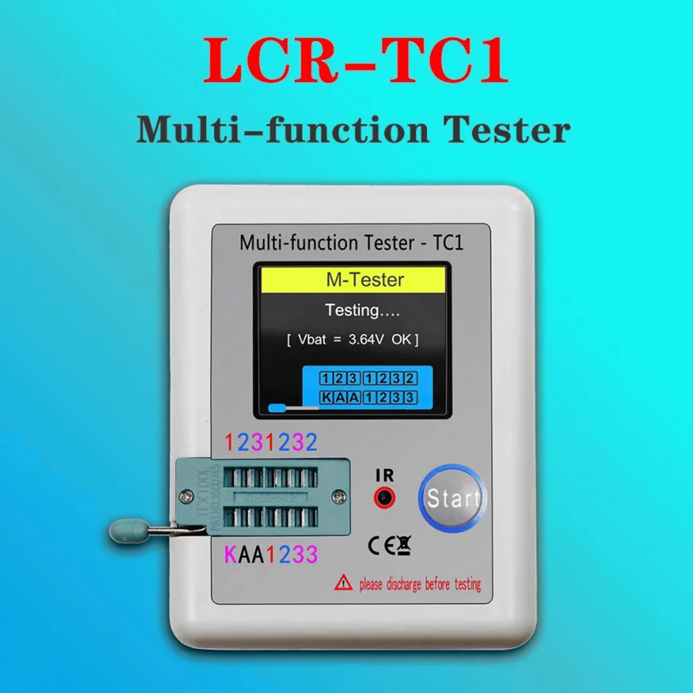 LCR-TC1 LCR-TC2 LCR-TC3 Transistor Tester TFT Diode Triode Capacitance Meter LCR ESR Meter NPN PNP MOSFET Tester Multimeter