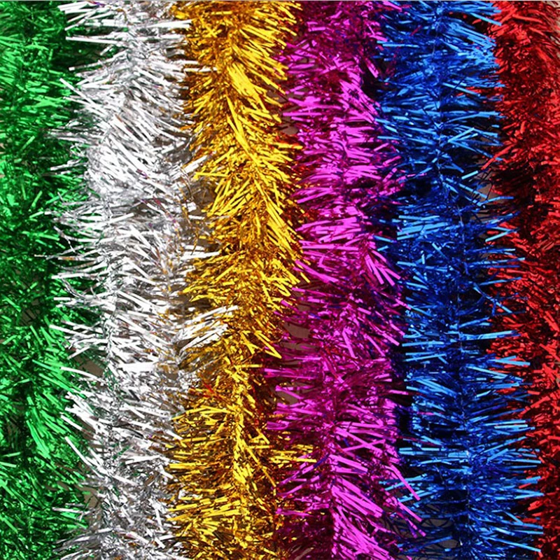 Foil Tinsel Ribbon Garland For Christmas Decoration Xmas Tree Wrapping Ribbon Ornamenti Natalizi Forniture Per Decorazioni Di Capodanno