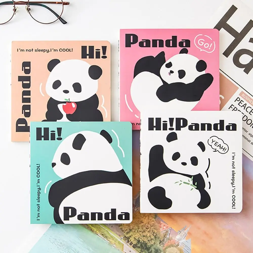

Portable Panda Notebooks Cartoon Kawaii Panda Series Square Notebook Simple Style High Aesthetic Value Hand Ledger Notebook