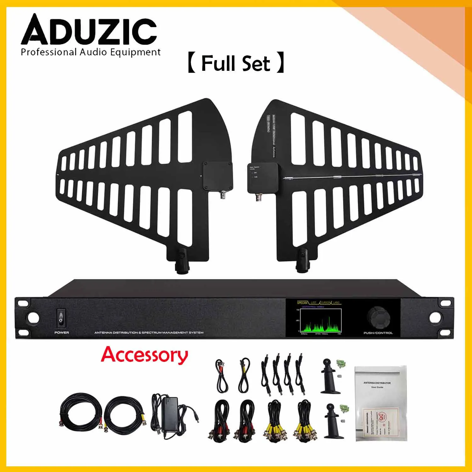 Aduzic 방수 안테나 16채널 안테나 결합기 스펙트럼 분배기 RF 신호 증폭기 450-950Mhz 모든 무선 마이크 A16용