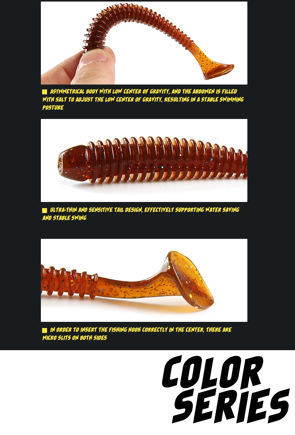 Supercontinent A Impact Ring Shad Angelköder Weiche Kunststoffe Köder Swimbait Jigging Köder Künstliche Köder PVC – Detail 3