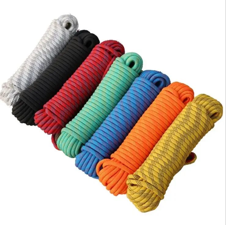 

12mm Climbing Rope Outdoor Tree Rock Equipment Mountaineering Lifeline Emergency Survival Safety Gear Escape Rescue Static Rope