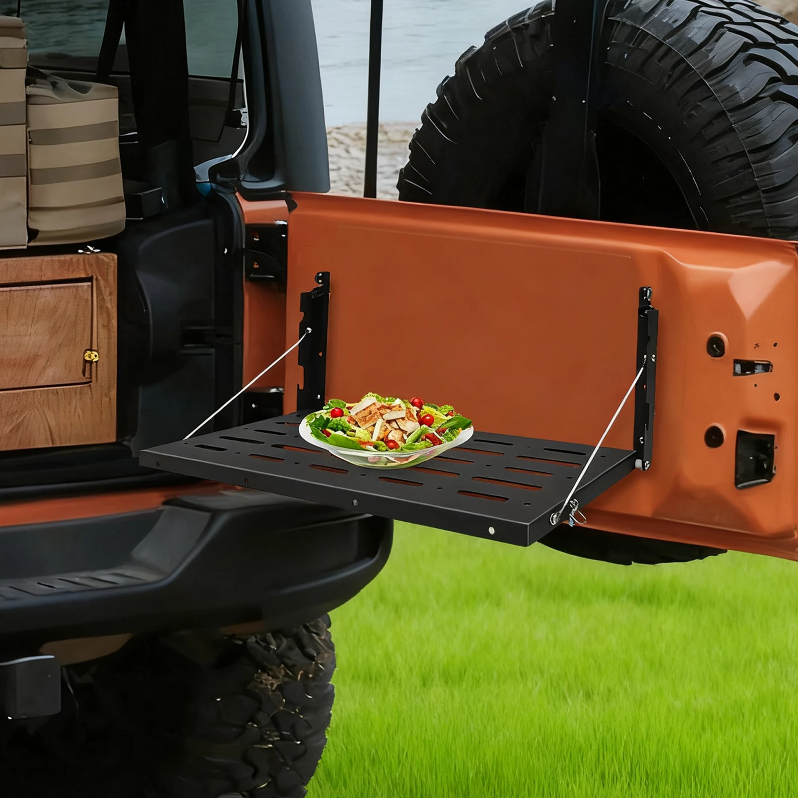 Esstischständer, Heckklappen-Esstischständer für Auto, SUV, wasserdicht, montierter Picknick-Campingtisch für die hintere Tür – Detail 2