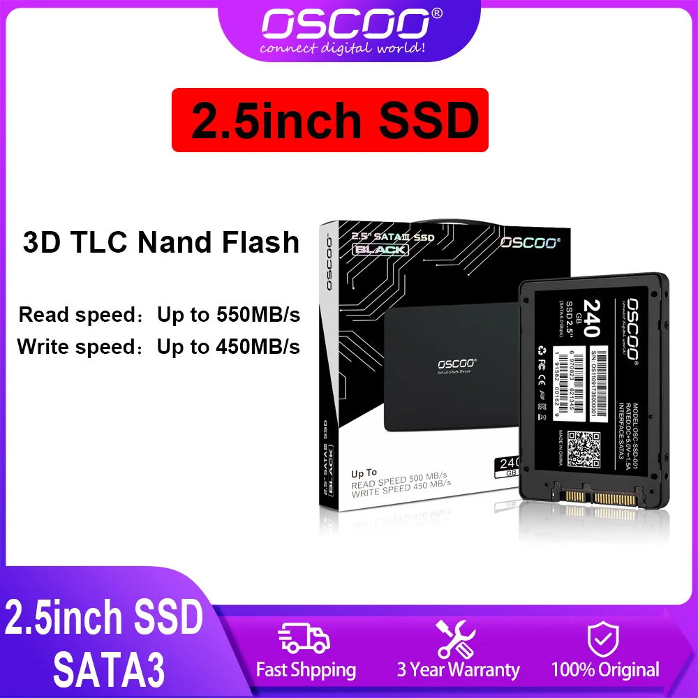 Nuovo Disco Rigido Sata3 Da 2.5 Pollici Ssd Da 240Gb 120Gb Disco Rigido Interno A Stato Solido Per Laptop Ssd Disk Sataiii Per Laptop Pc Ssd