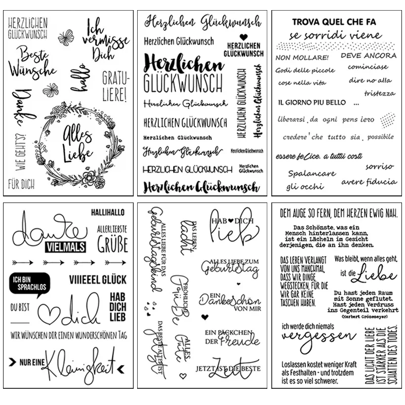 German Series Clear Stamp DIY Scrapbooking Card Making Clear Stamps Craft Supplies Silicone Seals Retro Abstract Scrapbook Arts clear stamps clear rubber stamps
