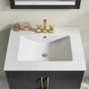 Fully Pre-Assembled 24 Inch Bathroom Vanity with Single Ceramic Countertop Sink Combo, 2 Soft Close Doors Bathroom Cabinet Set 4