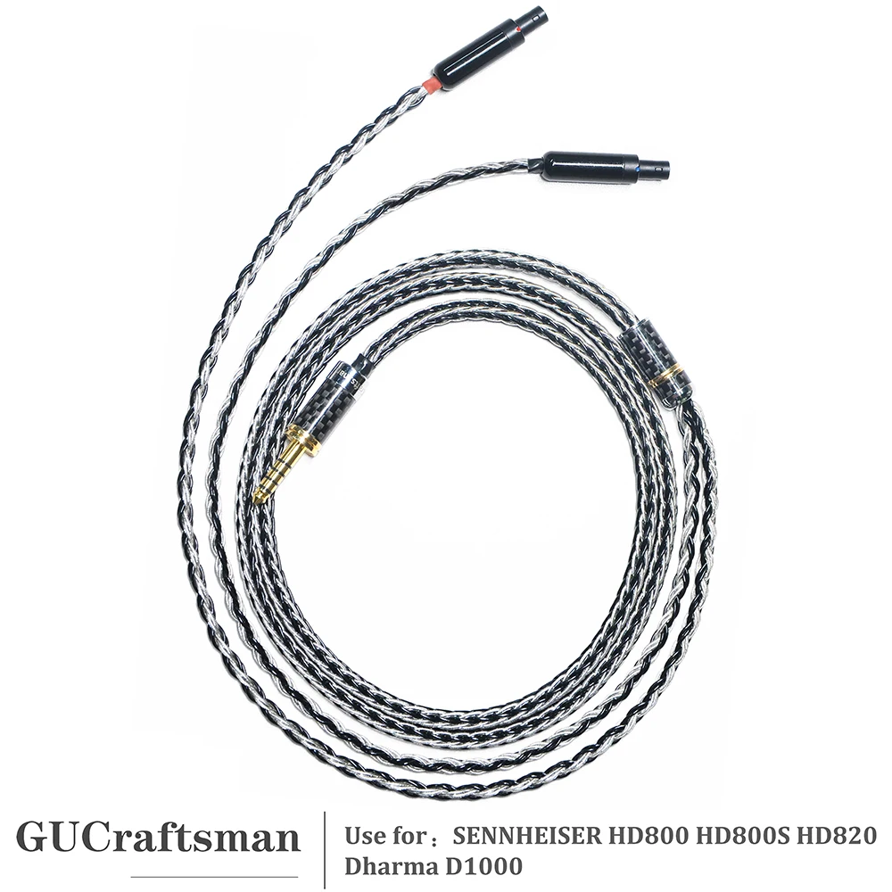 Guartigiano 16 Fili 7N Cristallo Singolo Rame/Argento Misto Per Sennheiser Hd800 Hd800S Hd820