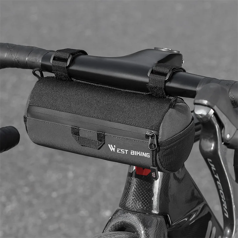 WEST BIKING Borsa da manubrio riflettente per bicicletta Borse a tracolla portatili multiuso per ciclismo MTB bici da strada scooter telaio tubo - immagine 2