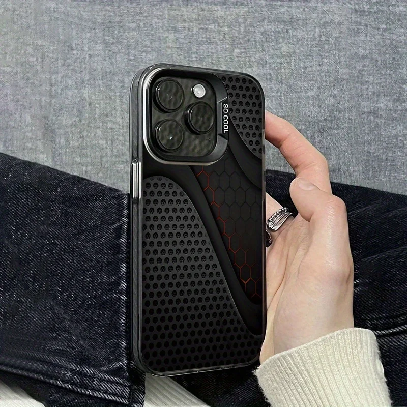 Elegant Matte Men's Business Splicing Pattern Anti-Fall Phone Case