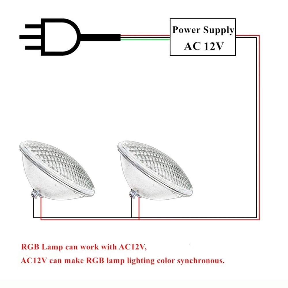 IP68 PAR56 RGB 수중 램프, 수영장 분수 조경 LED 스포트라이트, 방수 AC12V, 18W, 화이트, 웜 화이트, 블루, RGB