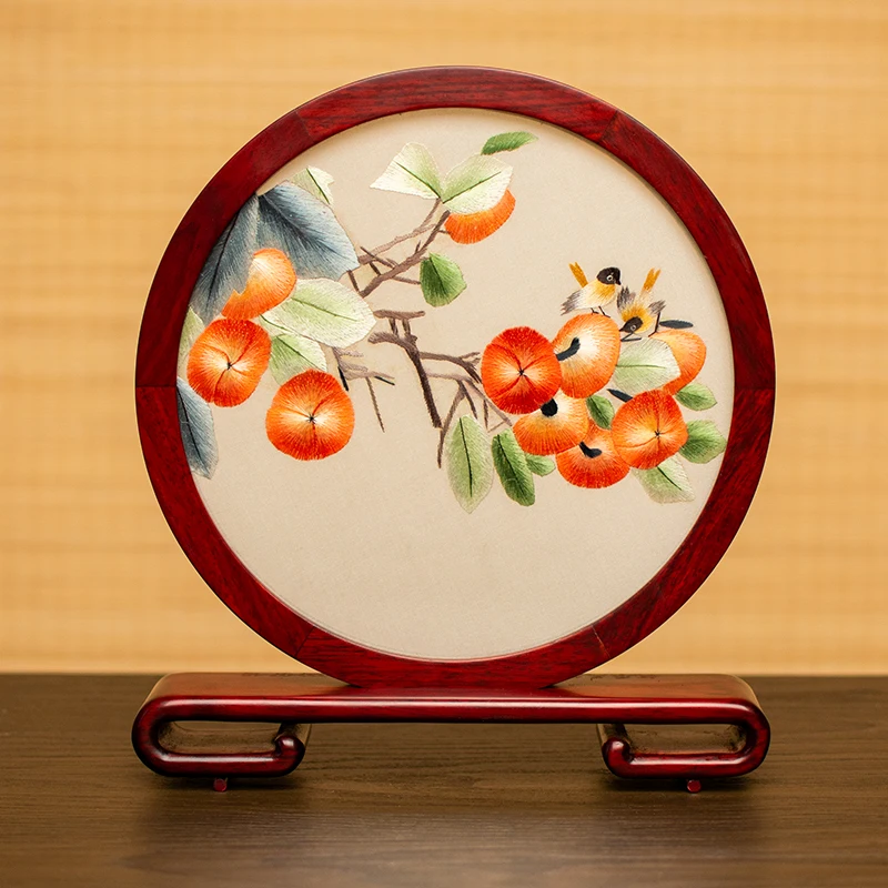 

Embroidery Decoration Silk Double-Sided Embroidery Table Setting Handmade Embroidery Chinese Small Table Screen Classical Screen