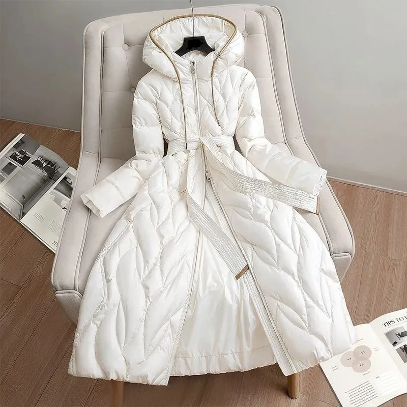 

Winter Down Jacket Womens 2023 New Parkas Hooded 90% White Duck Down Coat Warm Thicken Female Outerwear Fashion Long Overcoat