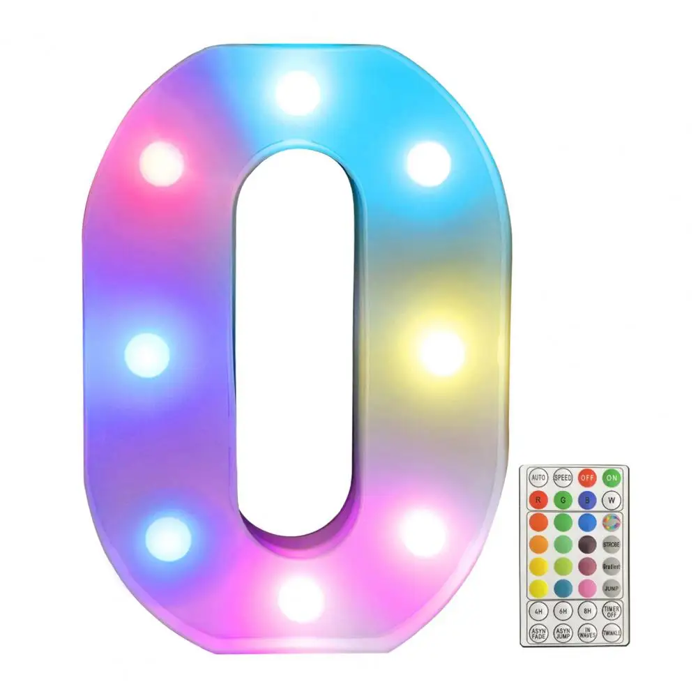 

LED Lights Luminous Number Lamp Colorful with Remote 4 Flashing Modes 16Colors Light Party Wedding Birthday Decoration