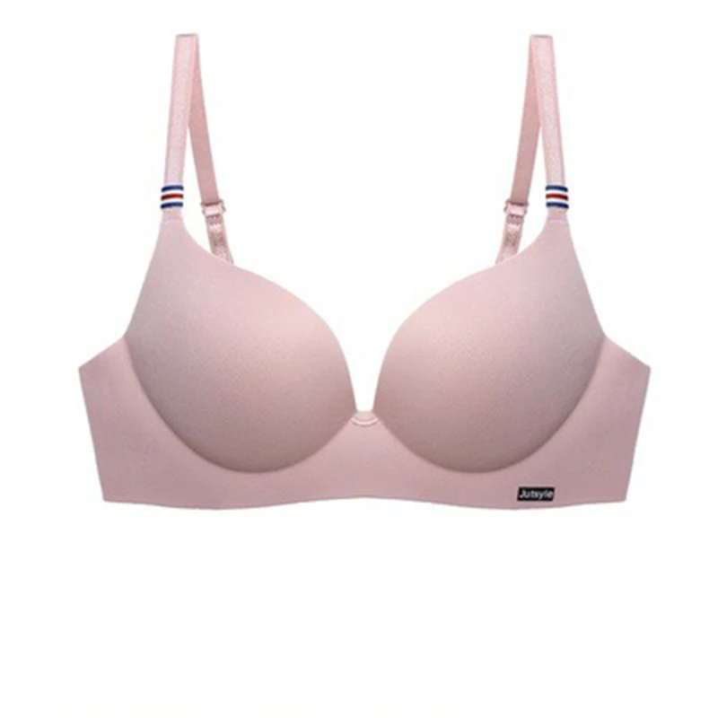 One-peice Bras For Women Sexy Ice Silk Seamless Gather Up Bralet AB Cup Wireless Intimate Bralette Candy Color Comfort Lingerie