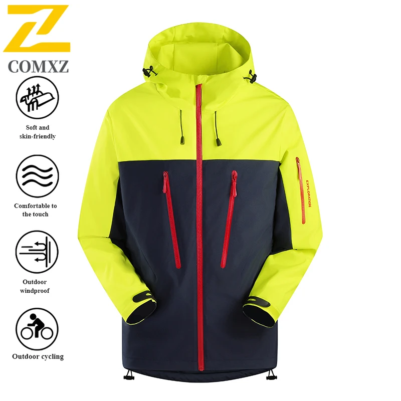 EIAO Spring Lightweight Windbreaker Jacket Multifunctional Fully Taped Seam Waterproof Windproof Outdoor Hiking Camping Fishing