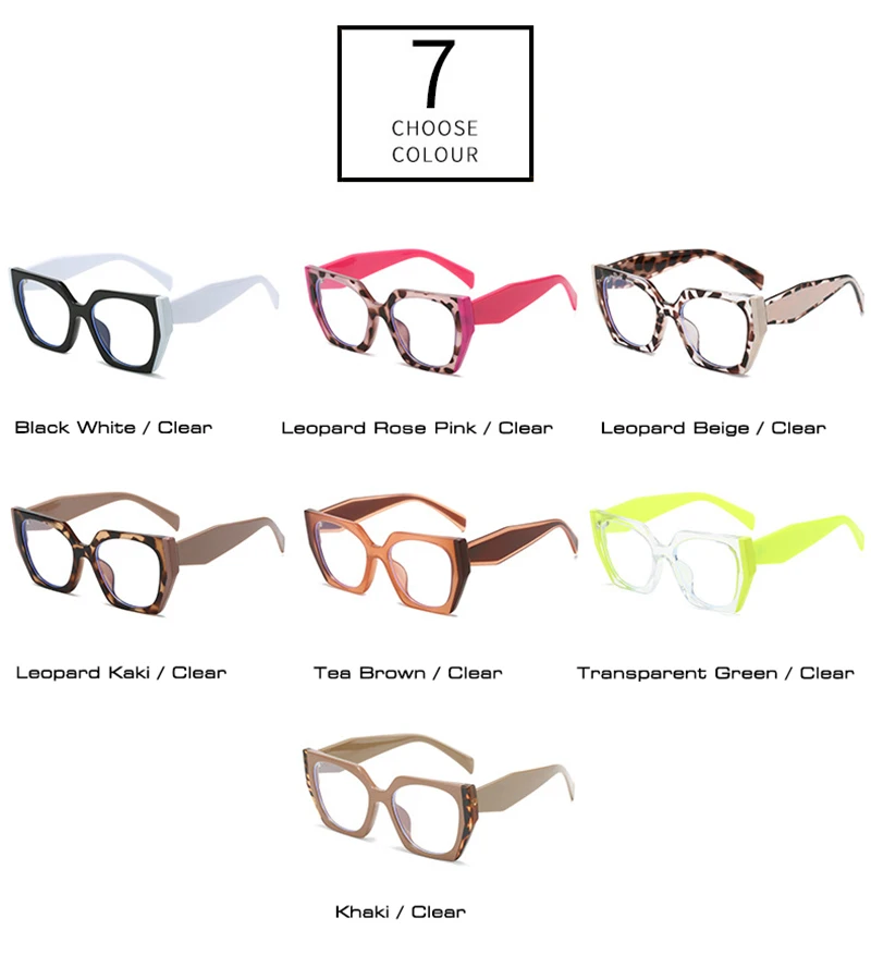 Occhiali da vista polygonali cat eye anti-luce blu moda_voghion.com
