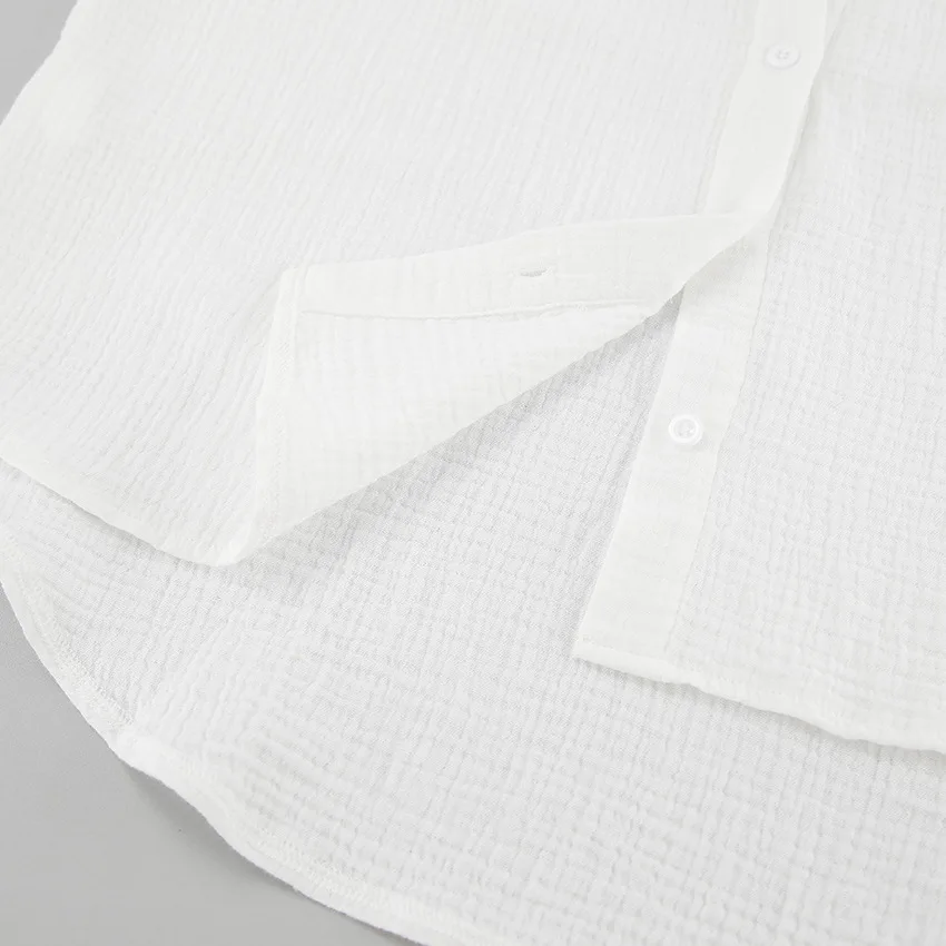 Camisas blancas holgadas con volantes para mujer, manga larga, elegantes, a la moda, otoño, lisas, informales, prendas de vestir exteriores, camisas para mujer, abrigos, novedad de verano