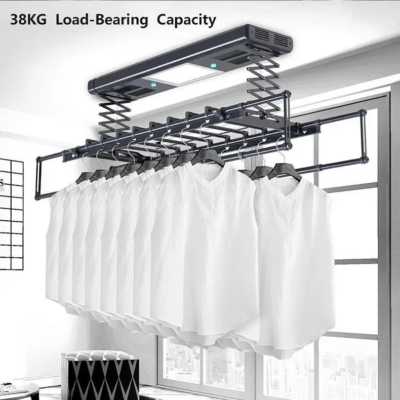 Smart Home Automation Telescopic Rod Clothes Rack Descending Racks Electric  Dryer Rack Ceiling