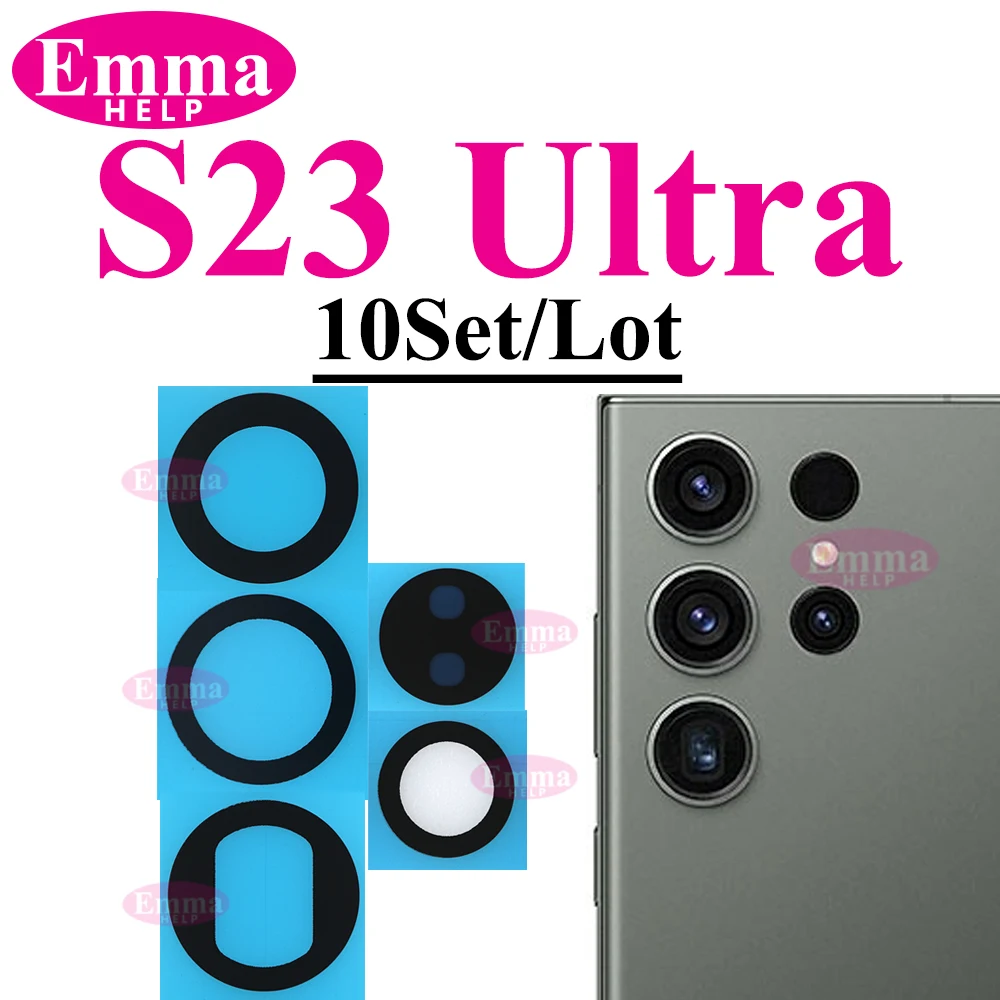 Premium Back Rear Camera Glass Lens Replacement - 10 Pack with Adhesive