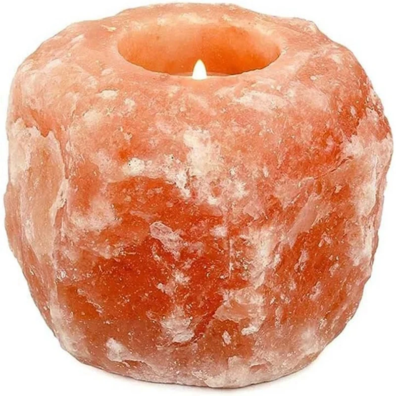 

Natural Salt Crystal Stone Candle Holder Stand Crystals Candle Cave Wedding Valentine's Day Gift Durable