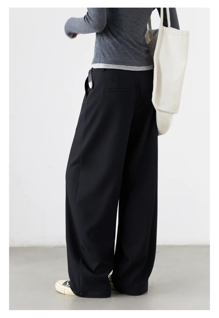 CHIC VEN Women Pants Solid Casual Slim Straight Leg Suit Wide Leg Ladies Trousers Spring Autumn 2025 Clothing for Woman