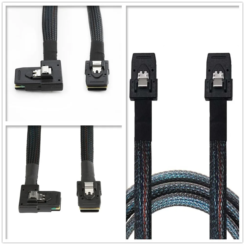 SAS SATA 케이블 미니-SAS SFF-8087에서 SFF-8087 케이블로 미니 SAS SFF8087 36P 7P 케이블 12Gbps 0.5m 1m 하드 드라이브 데이터