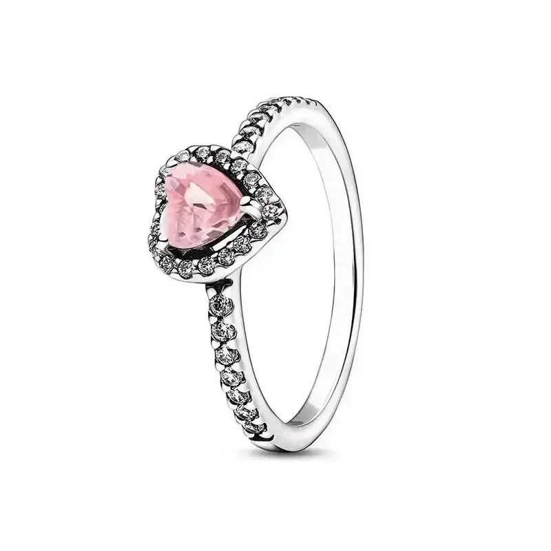 925 sterling silver classic shiny heart-shaped ring simple luxurious charm women's jewelry commemorative gifts silver heart ring