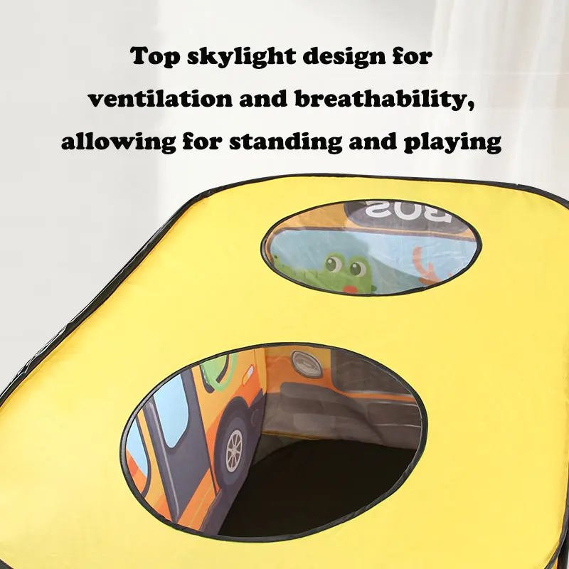 Portable Cartoon Bus Kids Toys Tent Outdoor Children's Tent Toys Play House Child Toy Baby Room Tent Automatic Pop-up Game Tents 4