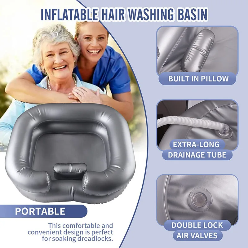 Inflatable Shampoo Basin hair washing basin Portable Hair Washing Bowl/ Tub for Bedridden Disabled Injured Dreadlocks and at Home Sink Washing