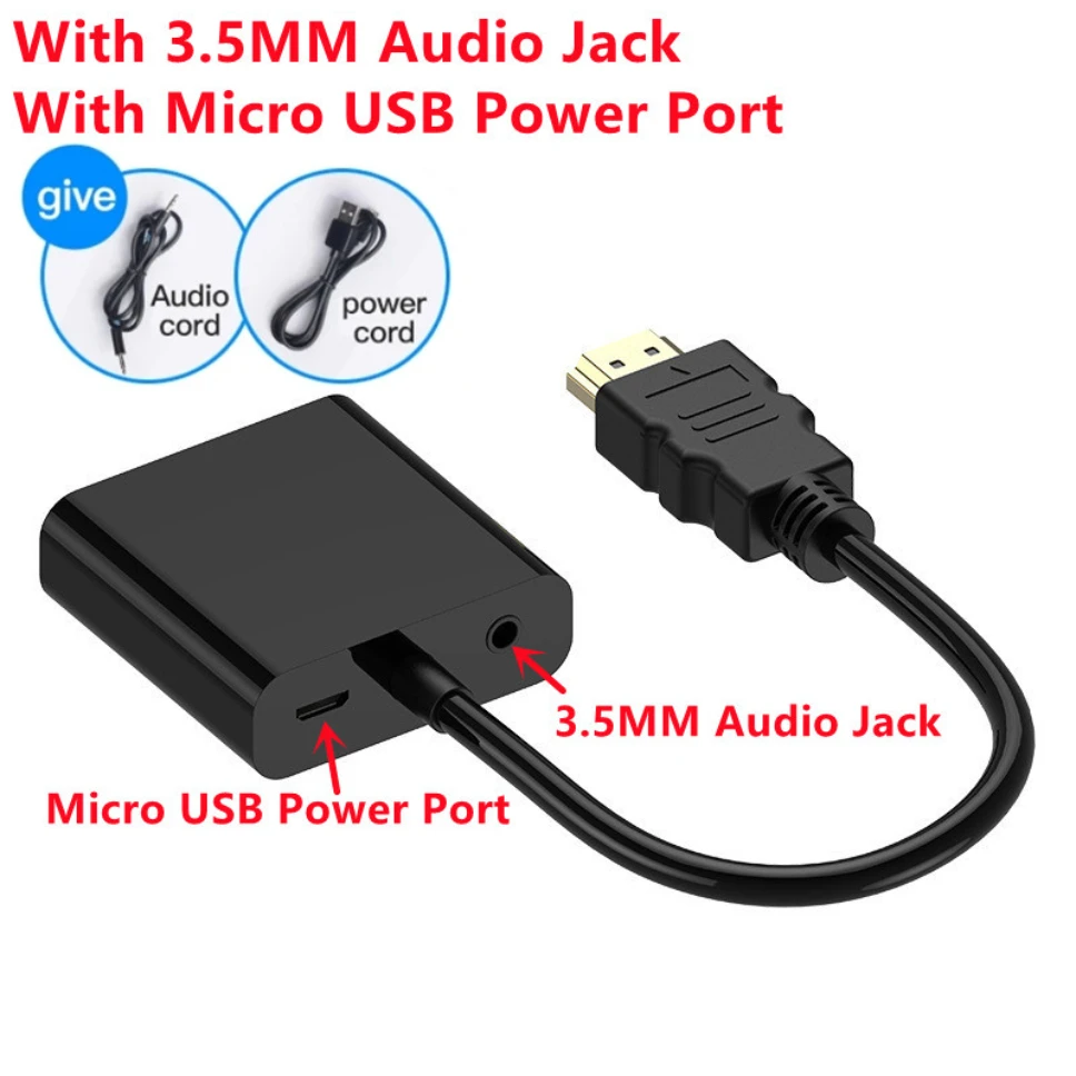 Adattatore HDMI A VGA Con Audio 1080P (femmina) Per PC, TV, Xbox, PS4 - TechRise